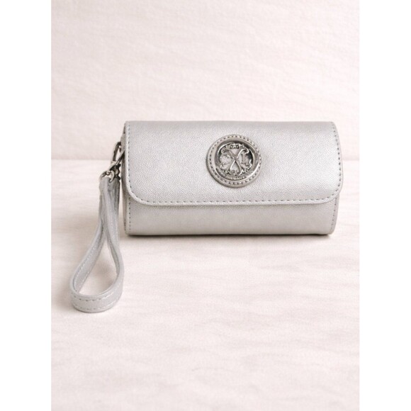 Christian Lacroix Handbags - CXL Christian Lacroix Silver Wristlet Clutch NWT Minimalist Glam Luxe 24989